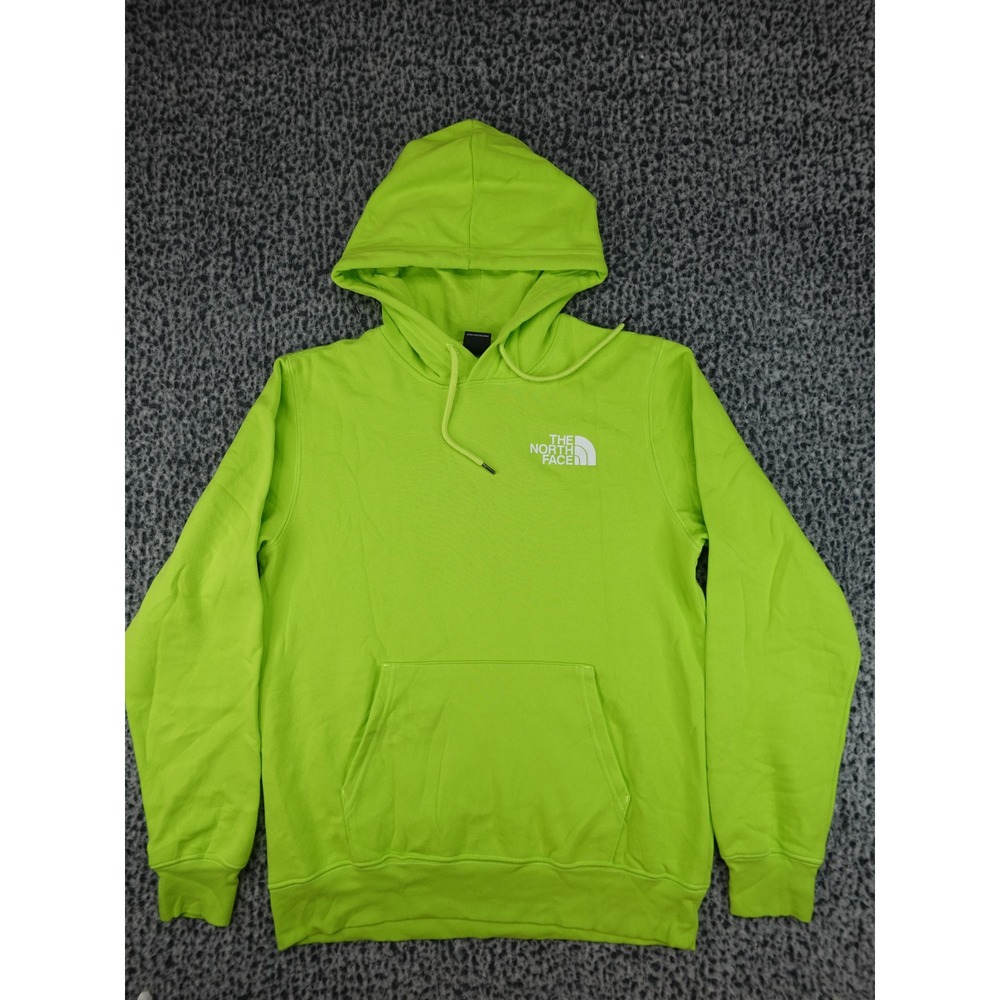 The North Face Hoodie‎ Mens Medium Lime Green Excellent Graphic Pullover